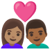 👩🏽‍❤️‍👨🏾 couple with heart: woman, man, medium skin tone, medium-dark skin tone display on Google